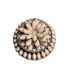 Christian Soriano Pink Faceted Stone and Silver Trinket Box